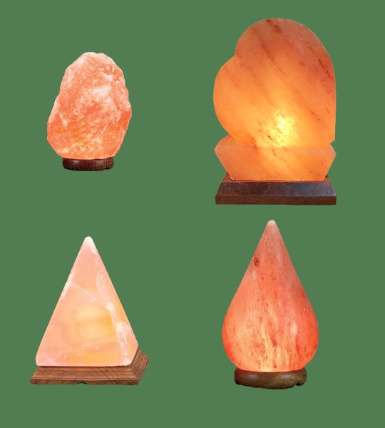Himalayan Salt Lamps 1 Micro + 1 Heart + 1 Pyramid + 1 Tear Drop